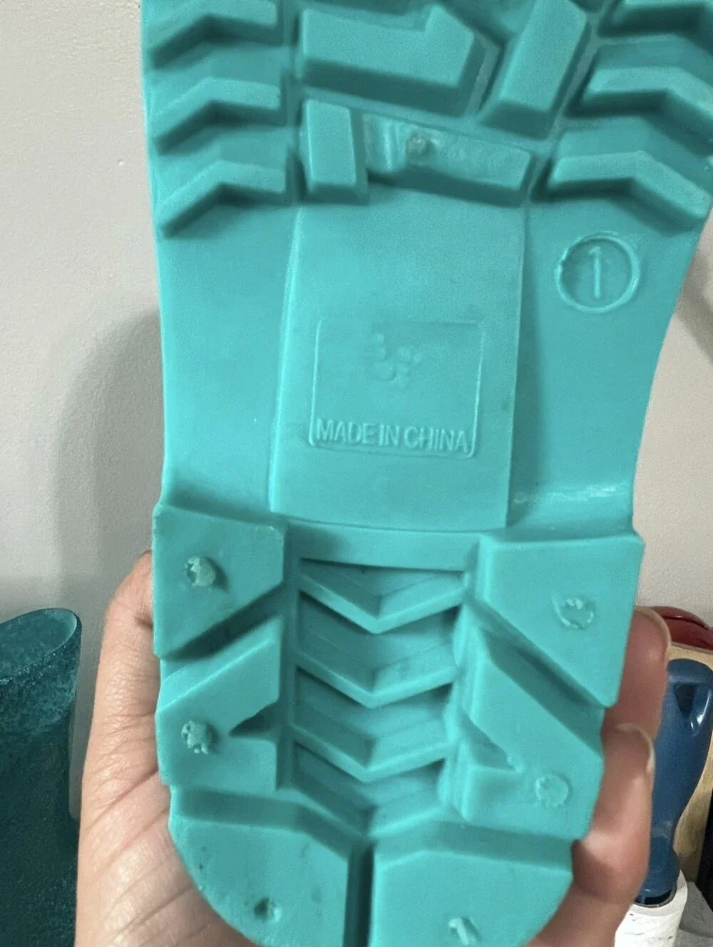 Lily of New York Glitter Rain Boots – Turquoise (Size 1 US)